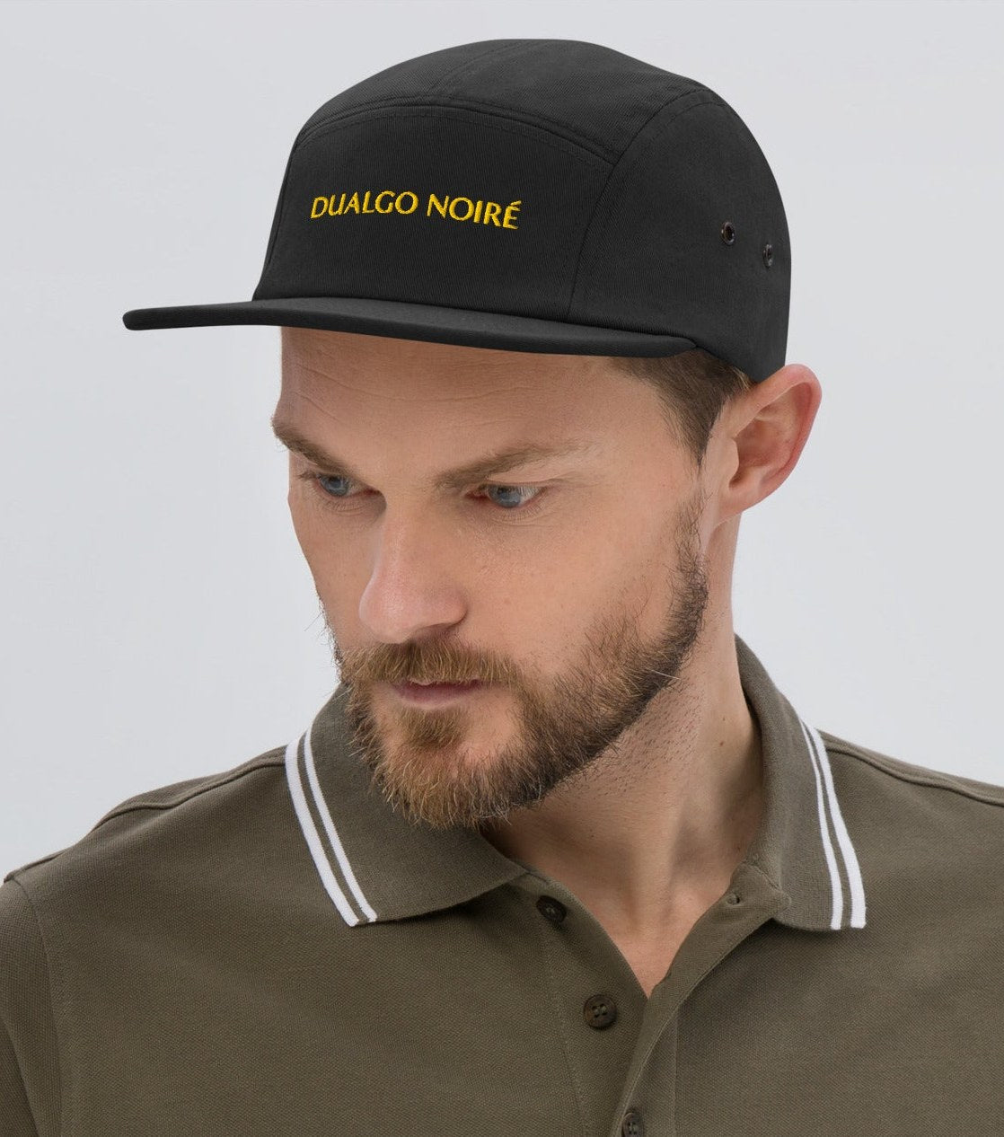 Black & Gold Five Panel Cap