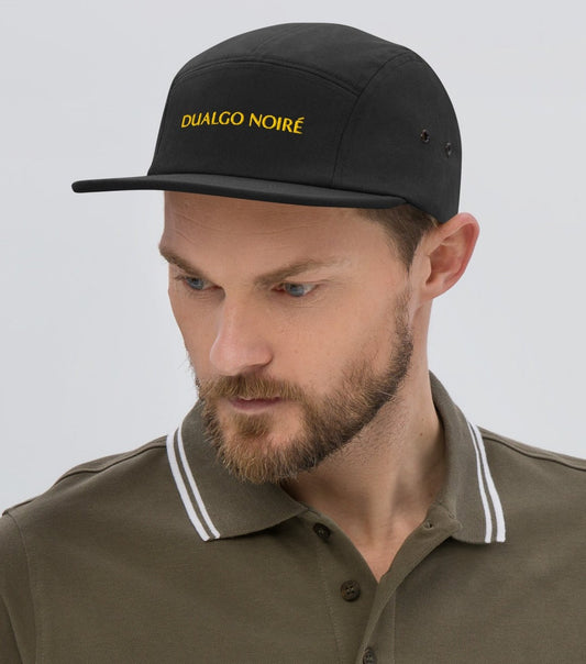 Black & Gold Five Panel Cap