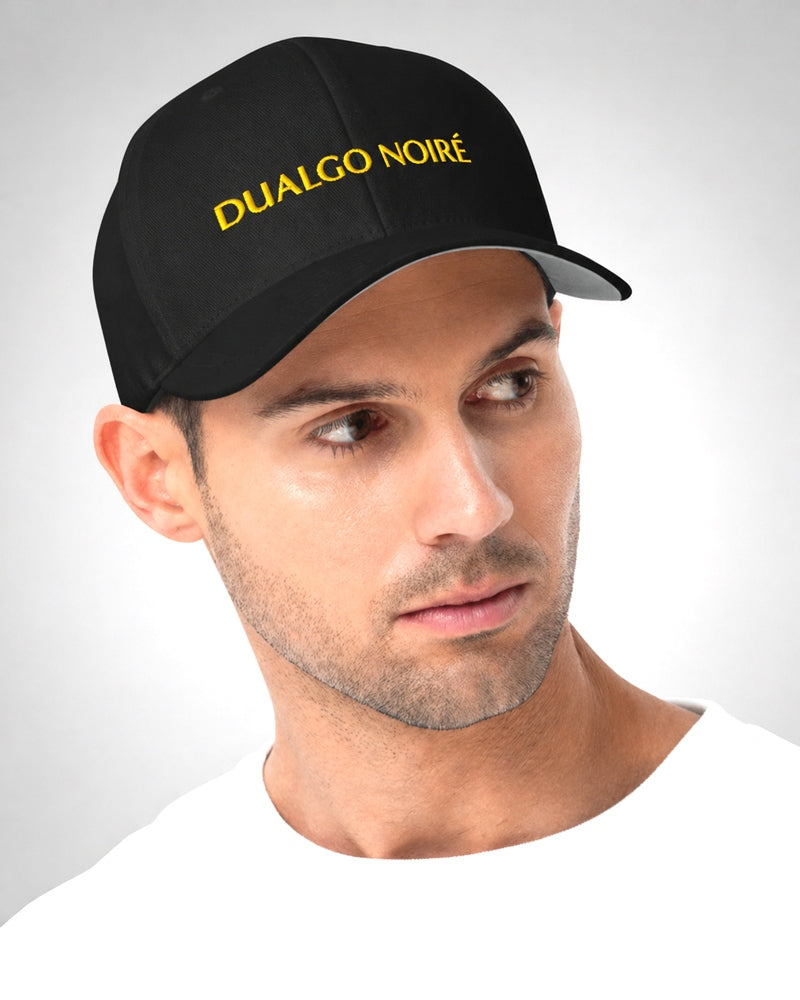 Black & Gold Structured Cap – 3D Puffed