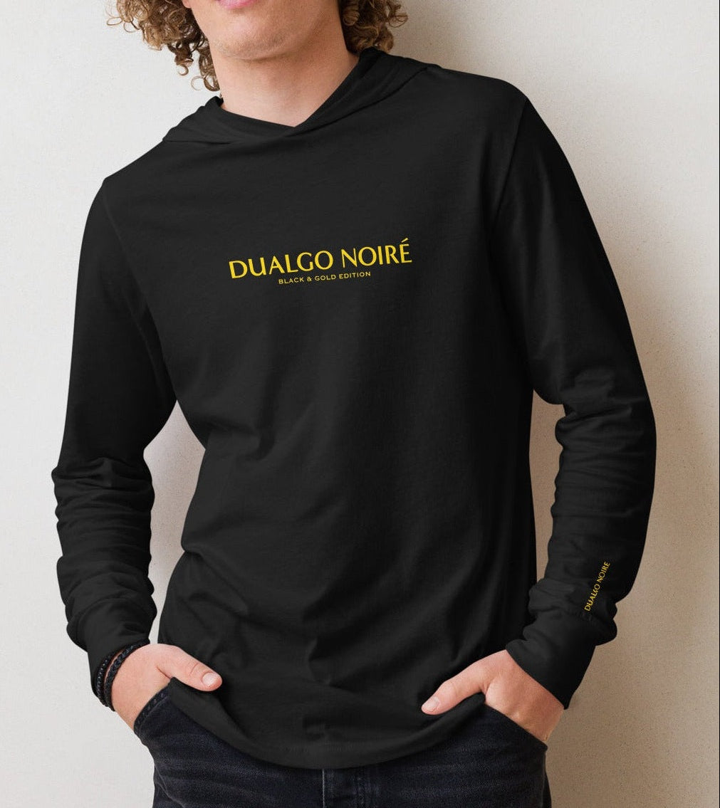 Black & Gold Hooded Long Sleeve